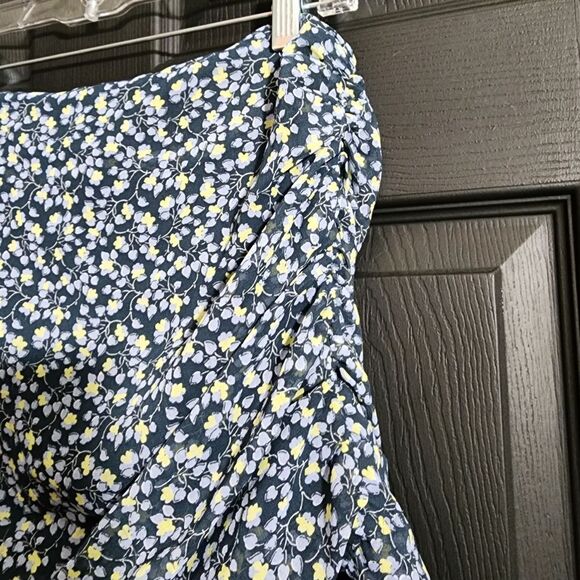 1. STATE Ruched Seam Cascading Calico Skirt in Midnight Sky - Picture 12 of 12